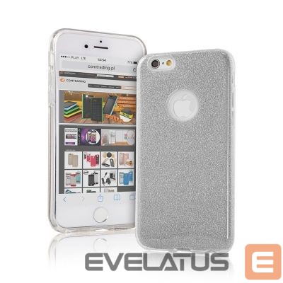 Back panel cover iLike Apple iPhone X / iPhone XS Glitter 3 in 1 Back Case Silver