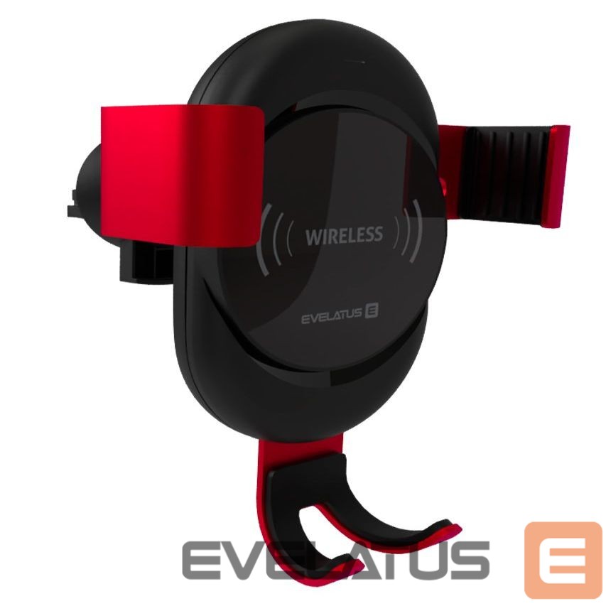 Auto holder Evelatus - Gravity Car Holder with Wireless Charger WCH02 Red