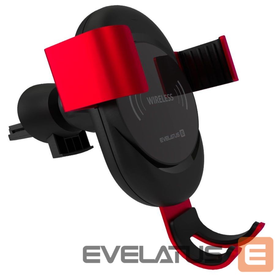 Auto holder Evelatus - Gravity Car Holder with Wireless Charger WCH02 Red