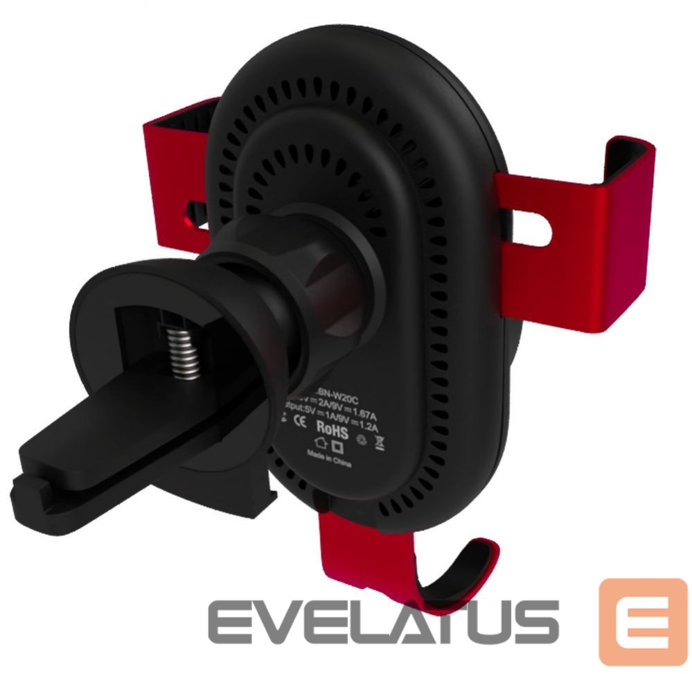 Auto holder Evelatus - Gravity Car Holder with Wireless Charger WCH02 Red