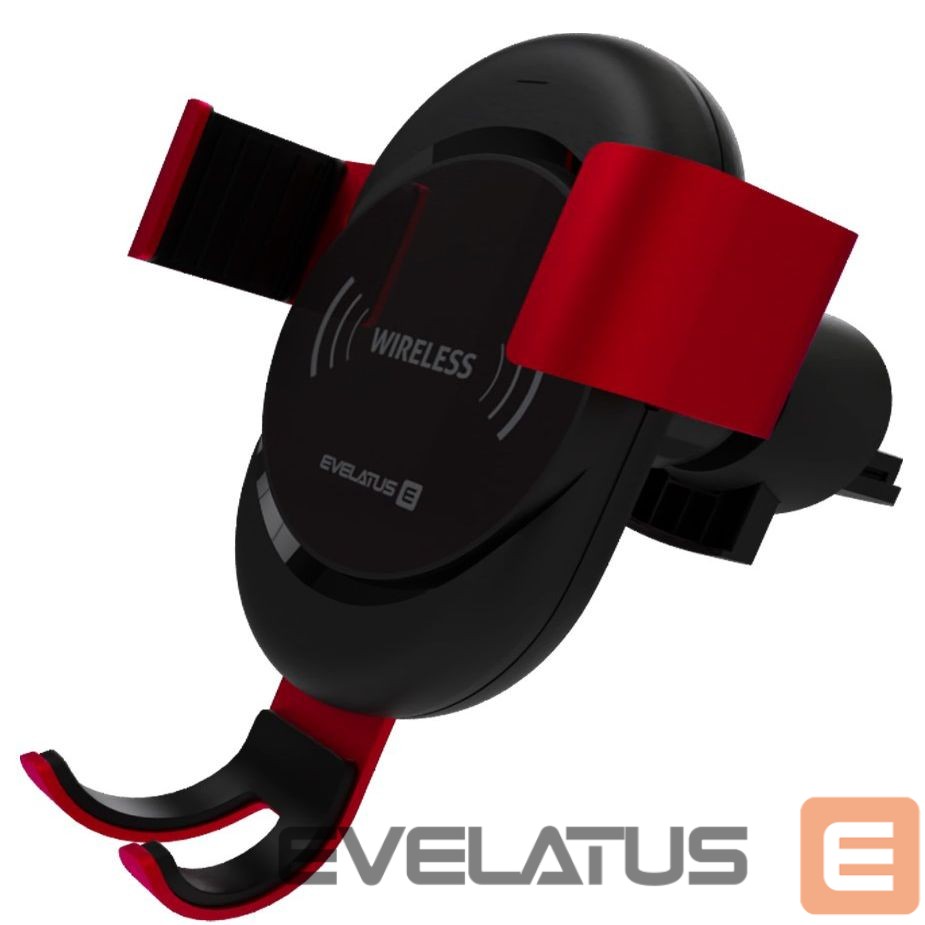 Auto holder Evelatus - Gravity Car Holder with Wireless Charger WCH02 Red