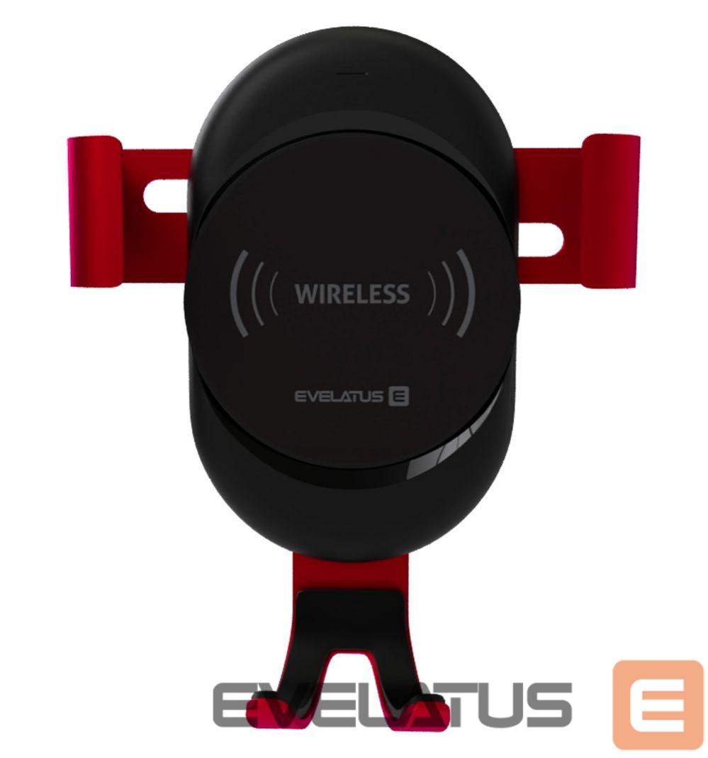 Auto holder Evelatus - Gravity Car Holder with Wireless Charger WCH02 Red