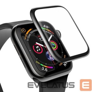 Protective glass Baseus Apple Baseus 0.23mm curved-screen tempered glass 38mm for Apple Watch Black (SGAPWA4-C01) 
