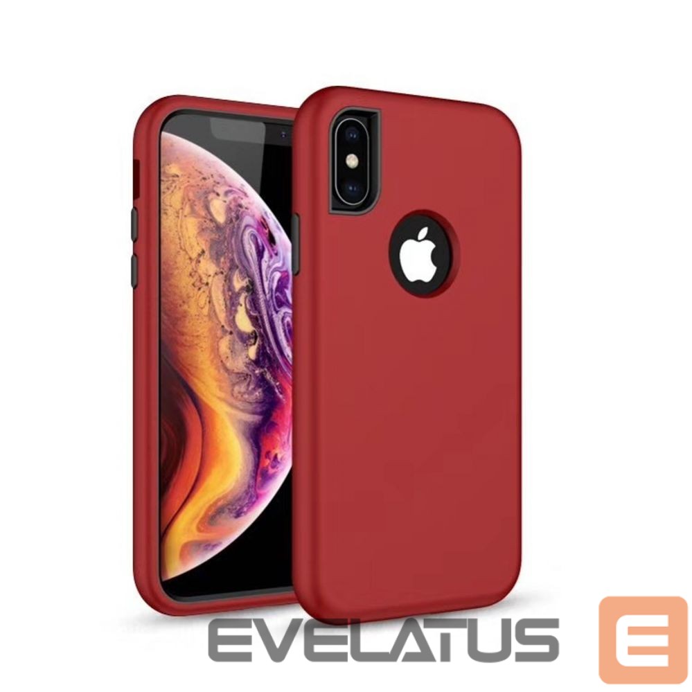 Back panel cover iLike Samsung Galaxy A10 Defender Solid 3in1 case Red