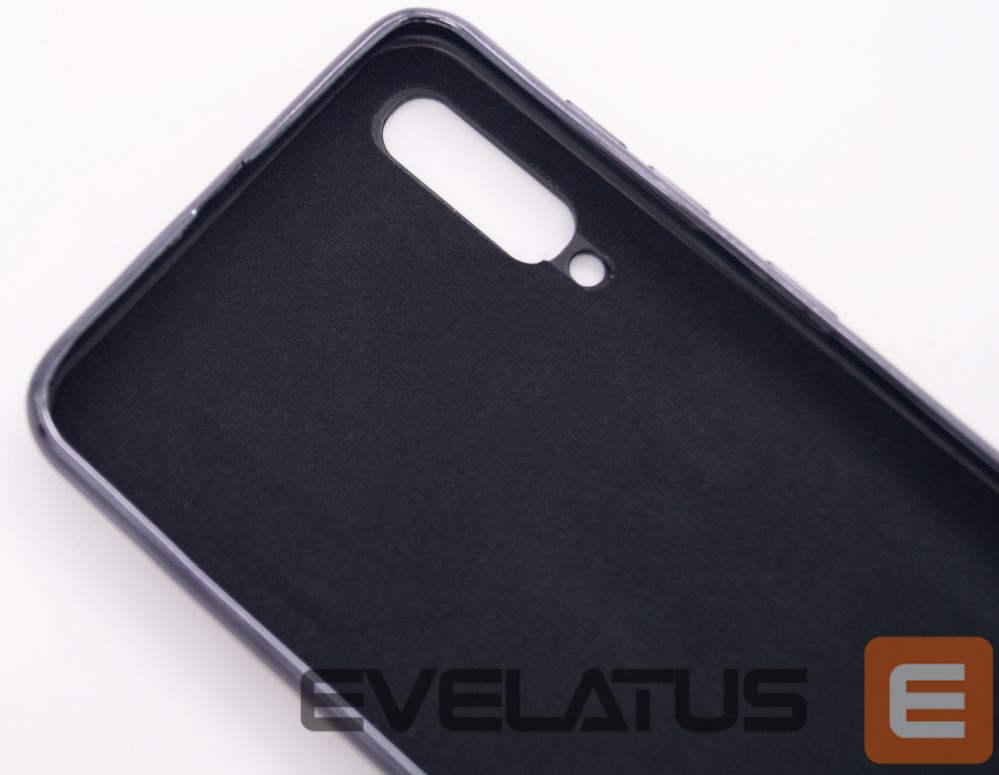 Back panel cover Evelatus Samsung Galaxy A50 Water Ripple Full Color Electroplating Tempered Glass Black
