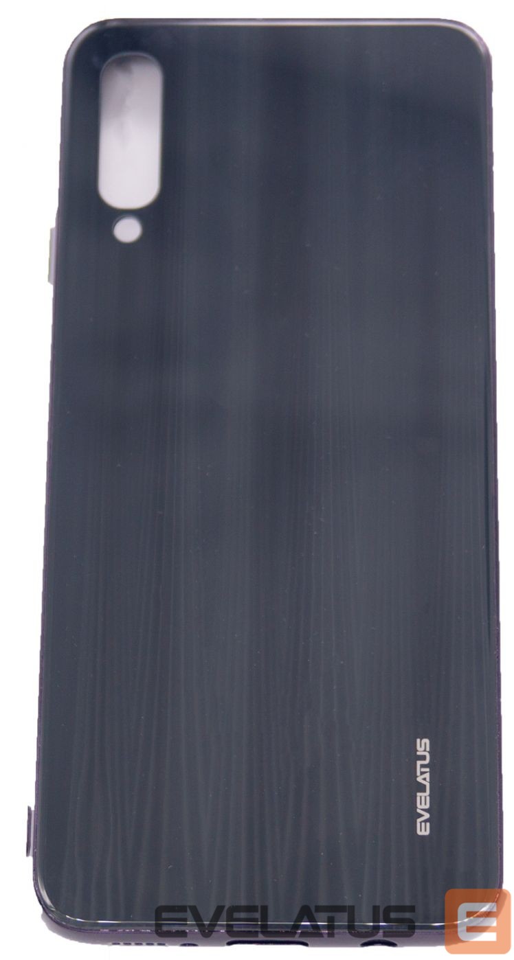 Back panel cover Evelatus Samsung Galaxy A50 Water Ripple Full Color Electroplating Tempered Glass Black