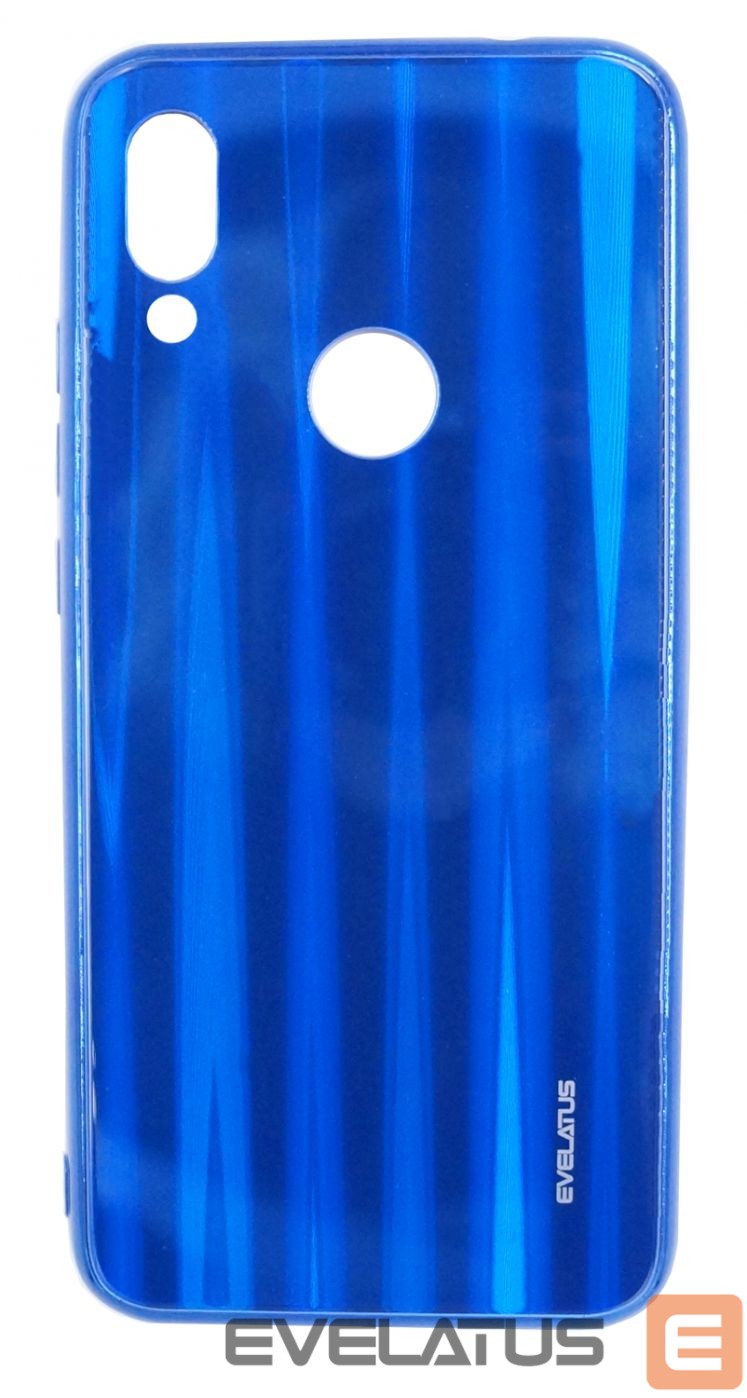 Back panel cover Evelatus Xiaomi Redmi 7 Water Ripple Full Color Electroplating Tempered Glass Blue