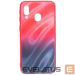 Back panel cover Evelatus Samsung Galaxy A40 Water Ripple Gradient Color Anti-Explosion Tempered Glass Case Gradient Red-Black