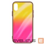 Back panel cover Evelatus Samsung Galaxy A70 Water Ripple Full Color Electroplating Tempered Glass Gradient Yellow-Pink