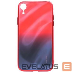 Back panel cover Evelatus Apple iPhone XR Water Ripple Gradient Color Anti-Explosion Tempered Glass Case Gradient Red-Black