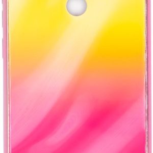 Back panel cover Evelatus Xiaomi Redmi 8 Water Ripple Gradient Color Anti-Explosion Tempered Glass Case Gradient Yellow-Pink