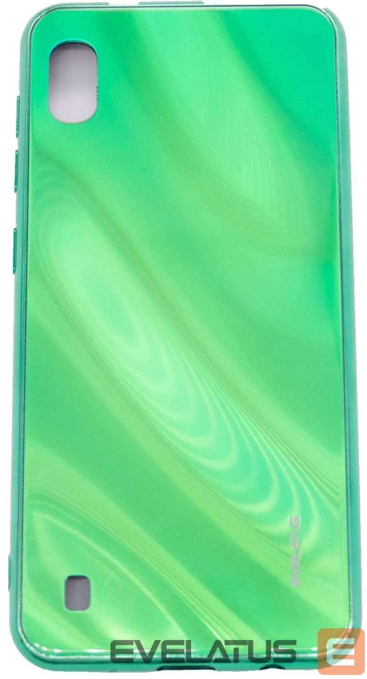 Back panel cover Evelatus Samsung Galaxy A10 Water Ripple Full Color Electroplating Tempered Glass Case Green