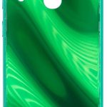 Back panel cover Evelatus Samsung Galaxy A40 Water Ripple Full Color Electroplating Tempered Glass Case Green