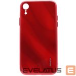 Back panel cover Evelatus Apple iPhone XR Water Ripple Full Color Electroplating Tempered Glass Case Red