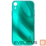 Back panel cover Evelatus Apple iPhone XR Water Ripple Full Color Electroplating Tempered Glass Case Green