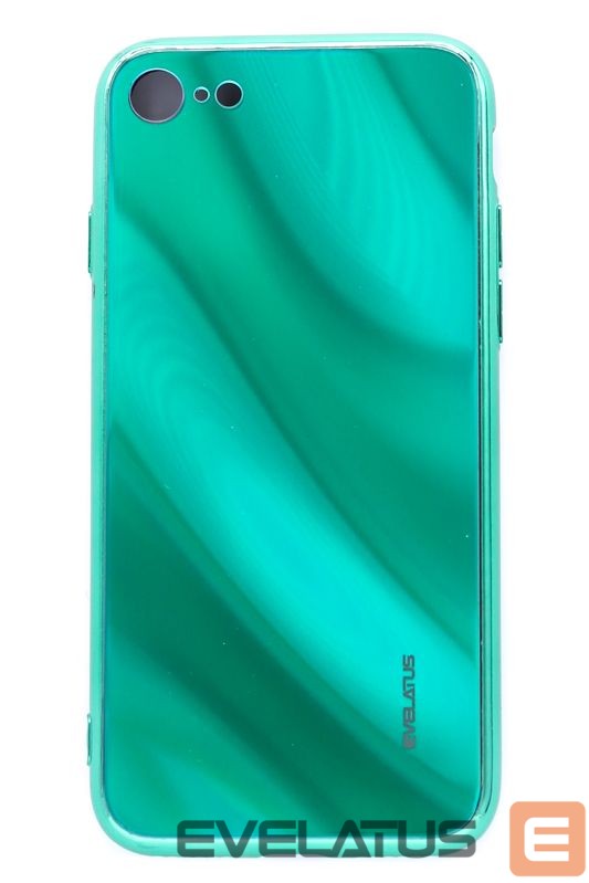Back panel cover Evelatus Apple iPhone 7/8 Water Ripple Full Color Electroplating Tempered Glass Green