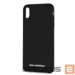 Back panel cover Karl Lagerfeld Apple iPhone XR Silver Logo Silicone Case Black