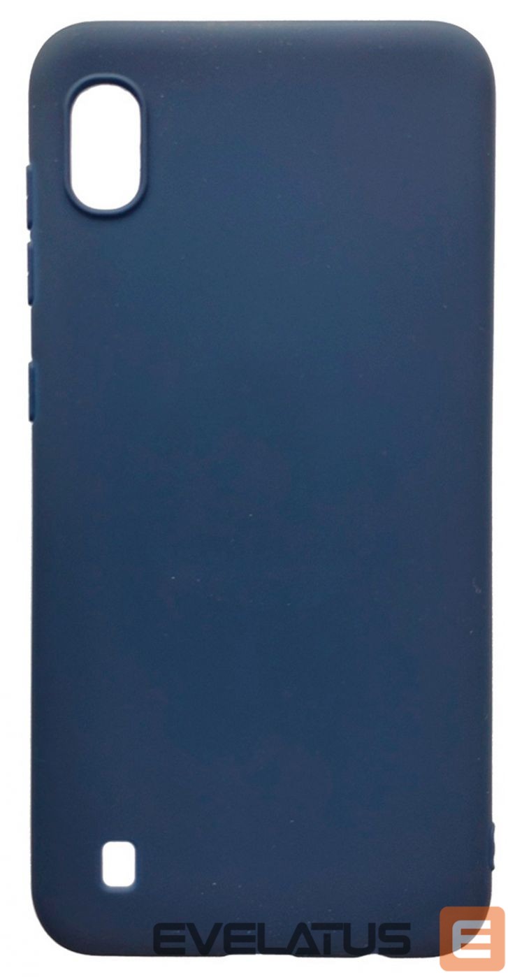 Back panel cover Evelatus Samsung Galaxy A10 Soft Touch Silicone Case with Strap Dark Blue