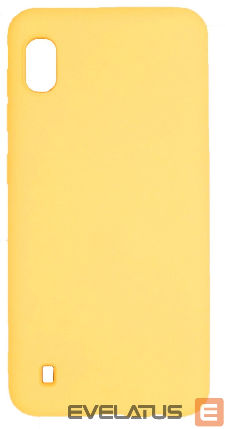 Back panel cover Evelatus Samsung Galaxy A10 Soft Touch Silicone Case with Strap Yellow