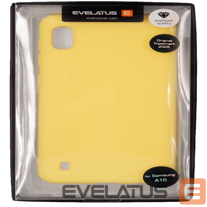 Back panel cover Evelatus Samsung Galaxy A10 Soft Touch Silicone Case with Strap Yellow