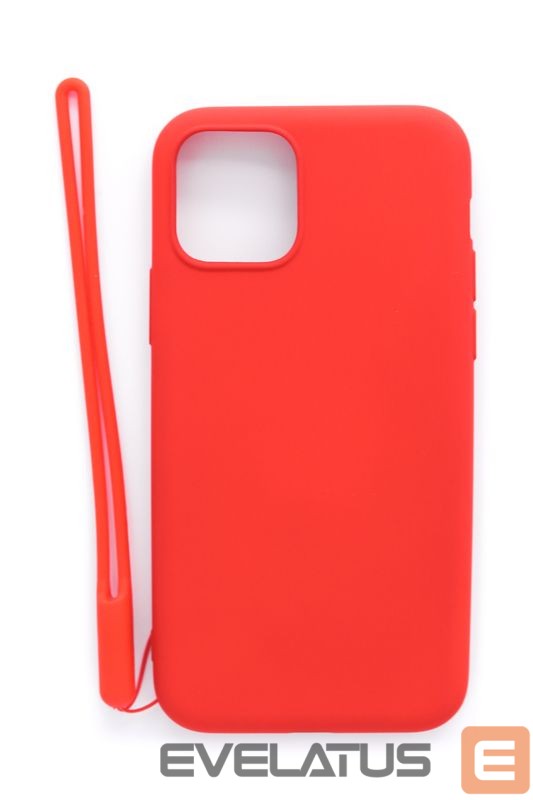 Back panel cover Evelatus Apple iPhone 11 Pro Soft Touch Silicone Case with Strap Red
