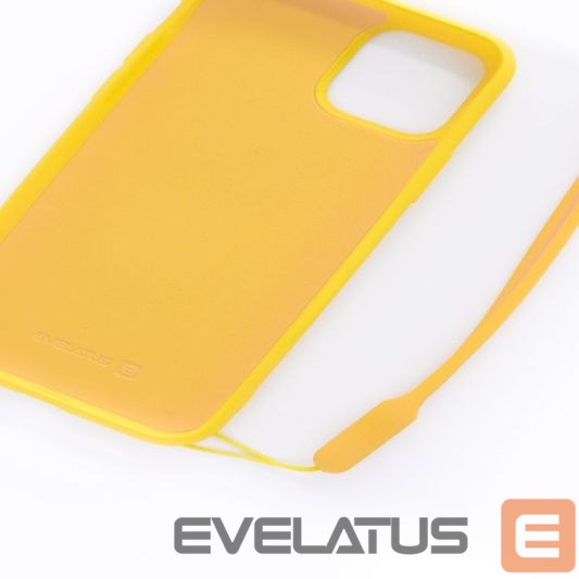 Back panel cover Evelatus Apple iPhone 11 Pro Soft Touch Silicone Case with Strap Yellow