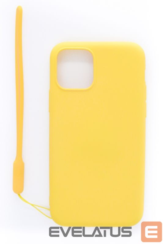 Back panel cover Evelatus Apple iPhone 11 Pro Soft Touch Silicone Case with Strap Yellow