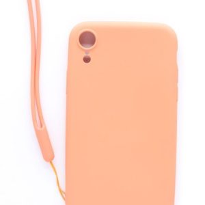 Back panel cover Evelatus Apple iPhone XR Soft Touch Silicone Case with Strap Pink