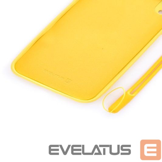 Back panel cover Evelatus Apple iPhone XR Soft Touch Silicone Case with Strap Yellow