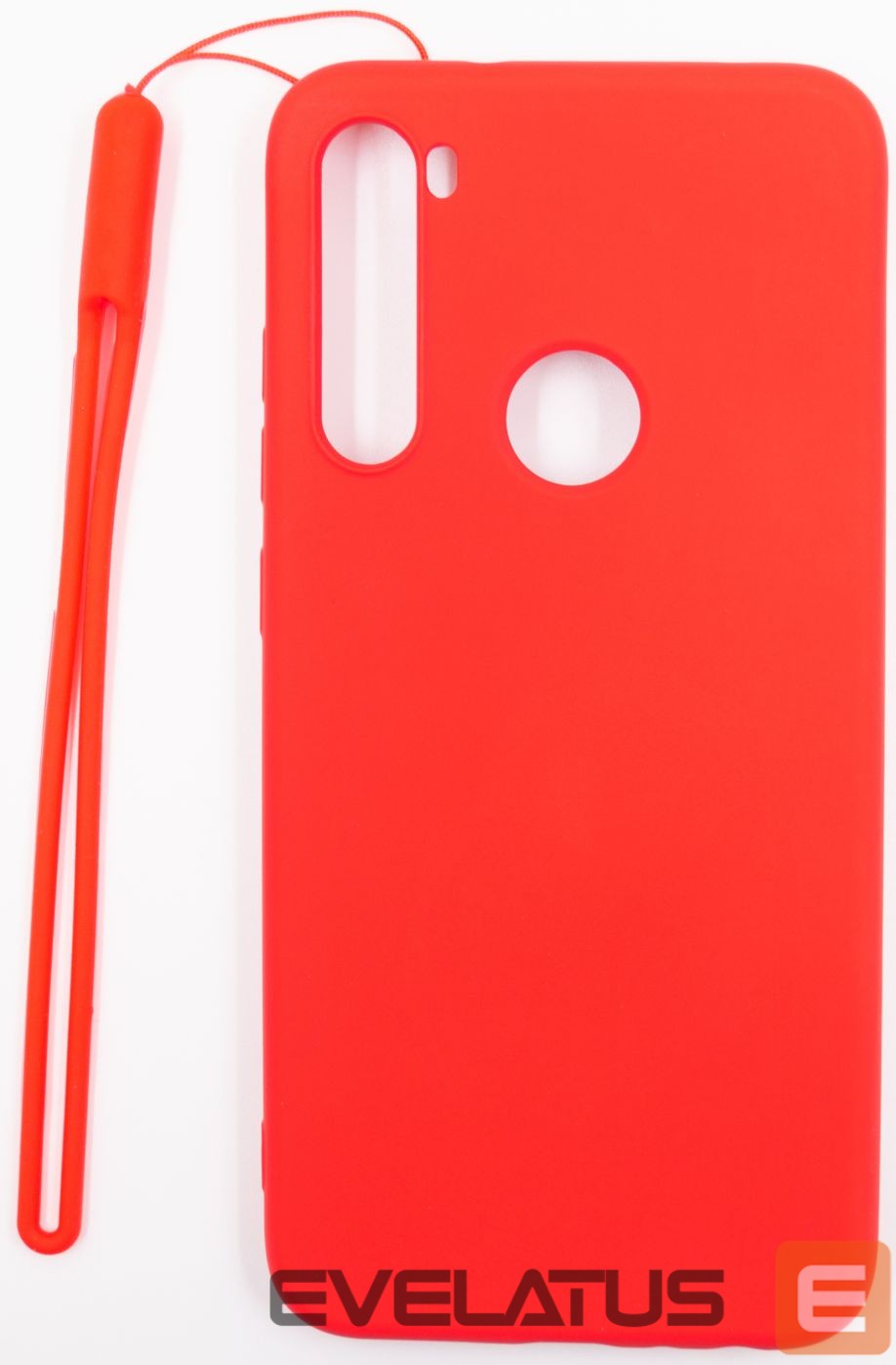 Back panel cover Evelatus Xiaomi Xiaomi Redmi Note 8 / Redmi Note 8 2021 Soft Touch Silicone Case with Strap Red