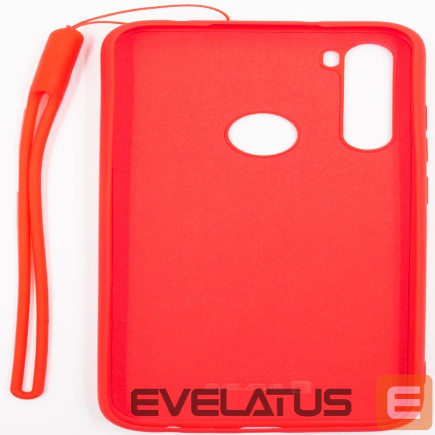 Back panel cover Evelatus Xiaomi Xiaomi Redmi Note 8 / Redmi Note 8 2021 Soft Touch Silicone Case with Strap Red