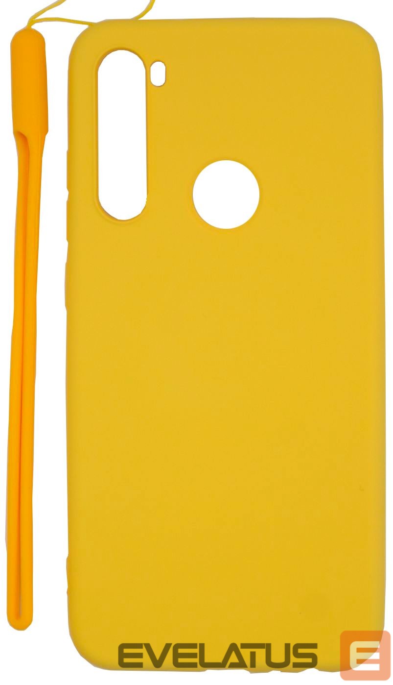 Back panel cover Evelatus Xiaomi Xiaomi Redmi Note 8 / Redmi Note 8 2021 Soft Touch Silicone Case with Strap Yellow