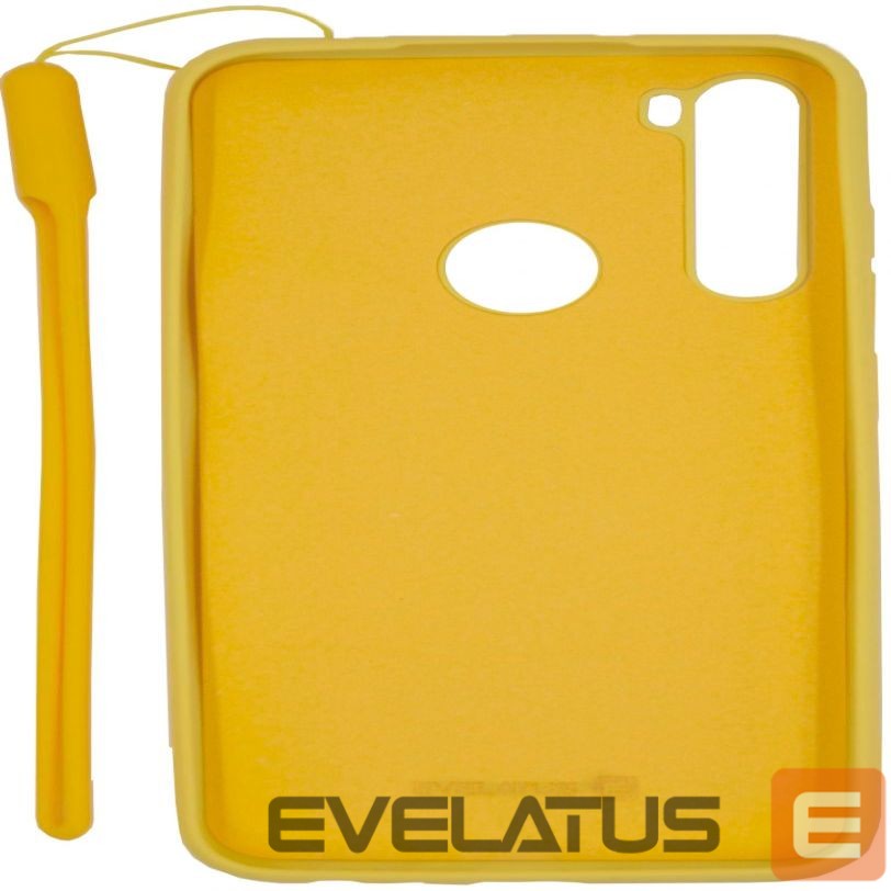 Back panel cover Evelatus Xiaomi Xiaomi Redmi Note 8 / Redmi Note 8 2021 Soft Touch Silicone Case with Strap Yellow