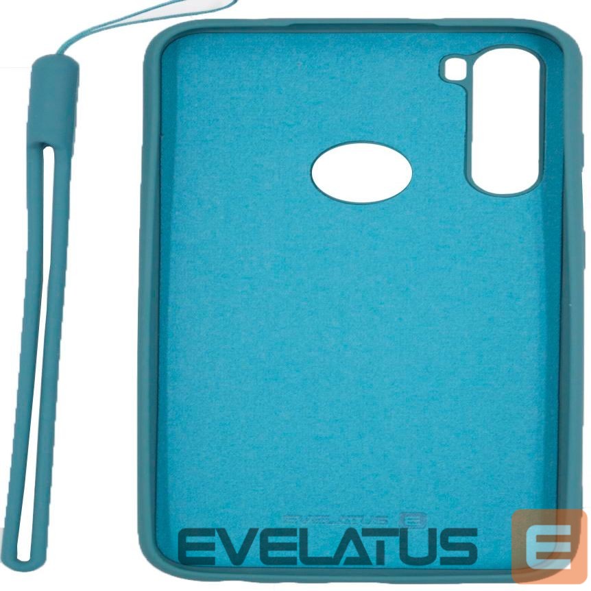 Back panel cover Evelatus Xiaomi Xiaomi Redmi Note 8 / Redmi Note 8 2021 Soft Touch Silicone Case with Strap Blue