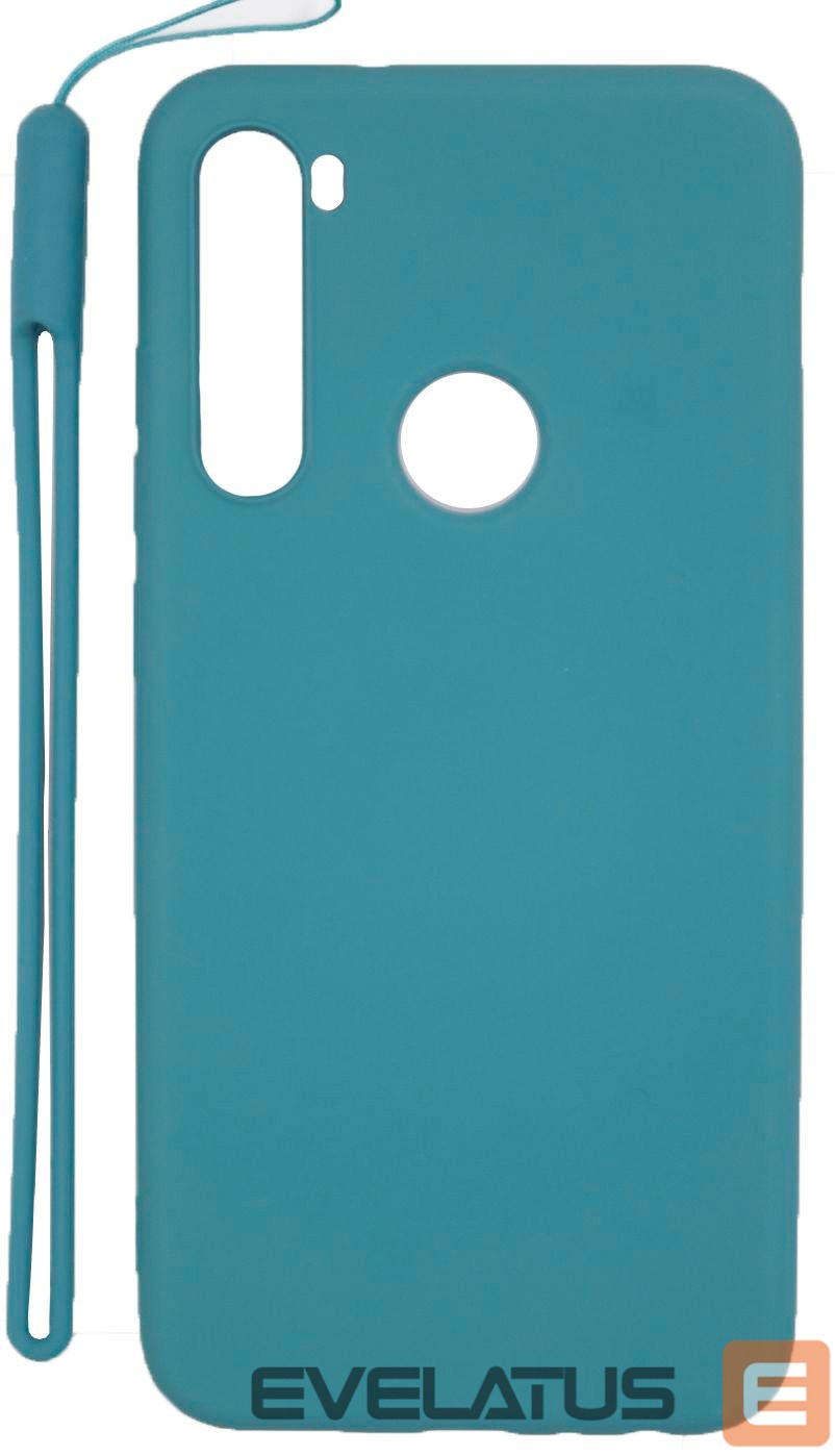 Back panel cover Evelatus Xiaomi Xiaomi Redmi Note 8 / Redmi Note 8 2021 Soft Touch Silicone Case with Strap Blue