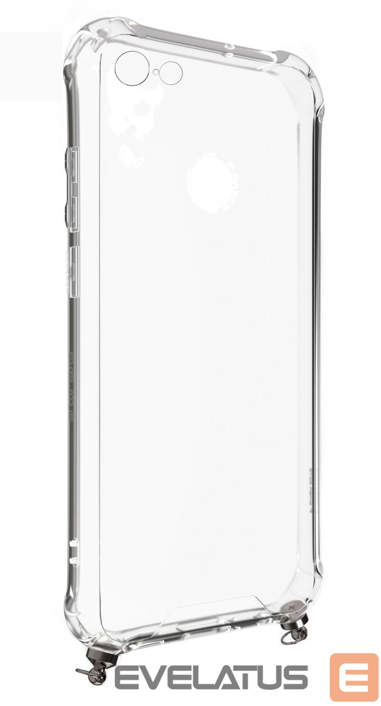 Back panel cover Evelatus Apple iPhone 6/6S Silicone Transparent with Necklace TPU Strap Space Gray