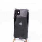 Back panel cover Evelatus Apple iPhone 11 Pro Silicone Transparent with Necklace TPU Strap Gold