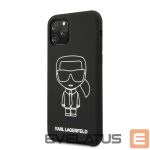 Back panel cover Karl Lagerfeld Apple iPhone 11 Pro Silicone Ikonik White Outline Black