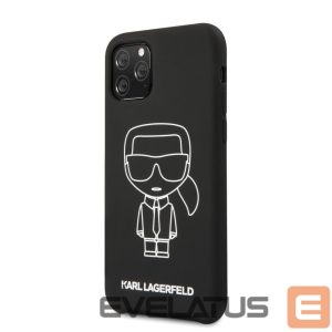 Back panel cover Karl Lagerfeld Apple iPhone 11 Pro Silicone Ikonik White Outline Black