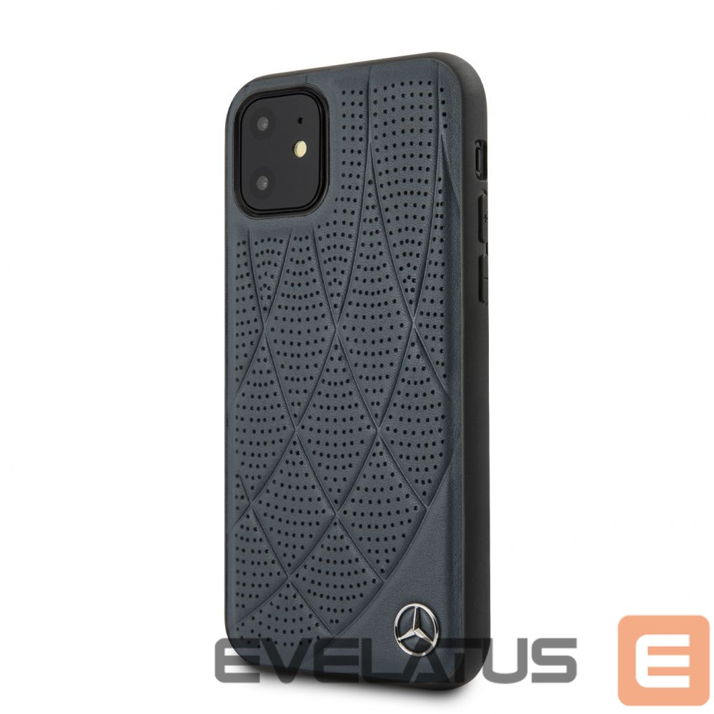 Back panel cover Mercedes-Benz Apple iPhone 11 Quilted Genuine Leather Blue