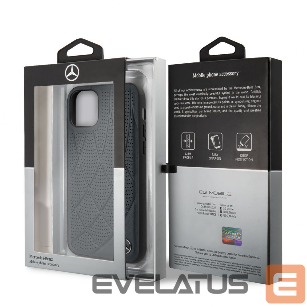 Back panel cover Mercedes-Benz Apple iPhone 11 Quilted Genuine Leather Blue