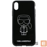 Back panel cover Karl Lagerfeld  iPhone XR PC/TPU Glitter Ikonik White Outline Black