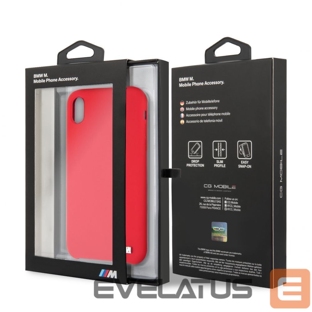 Back panel cover BMW Apple iPhone XR Hardcase Silicone Red
