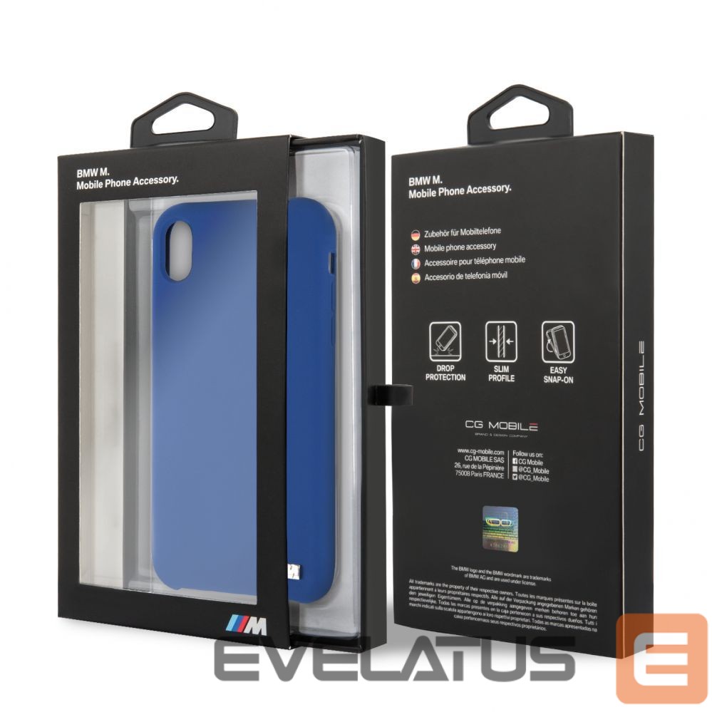 Back panel cover BMW Apple iPhone XR Hardcase Silicone Navy