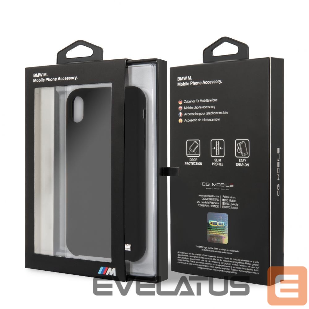 Back panel cover BMW Apple iPhone XR Hardcase Silicone Black