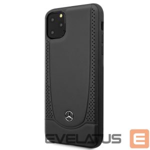 Back panel cover Mercedes-Benz Apple iPhone 11 Pro Max Leather Hardcase Perforation Black