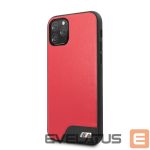 Back panel cover BMW Apple iPhone 11 Pro Hardcase Smooth PU Leather Red
