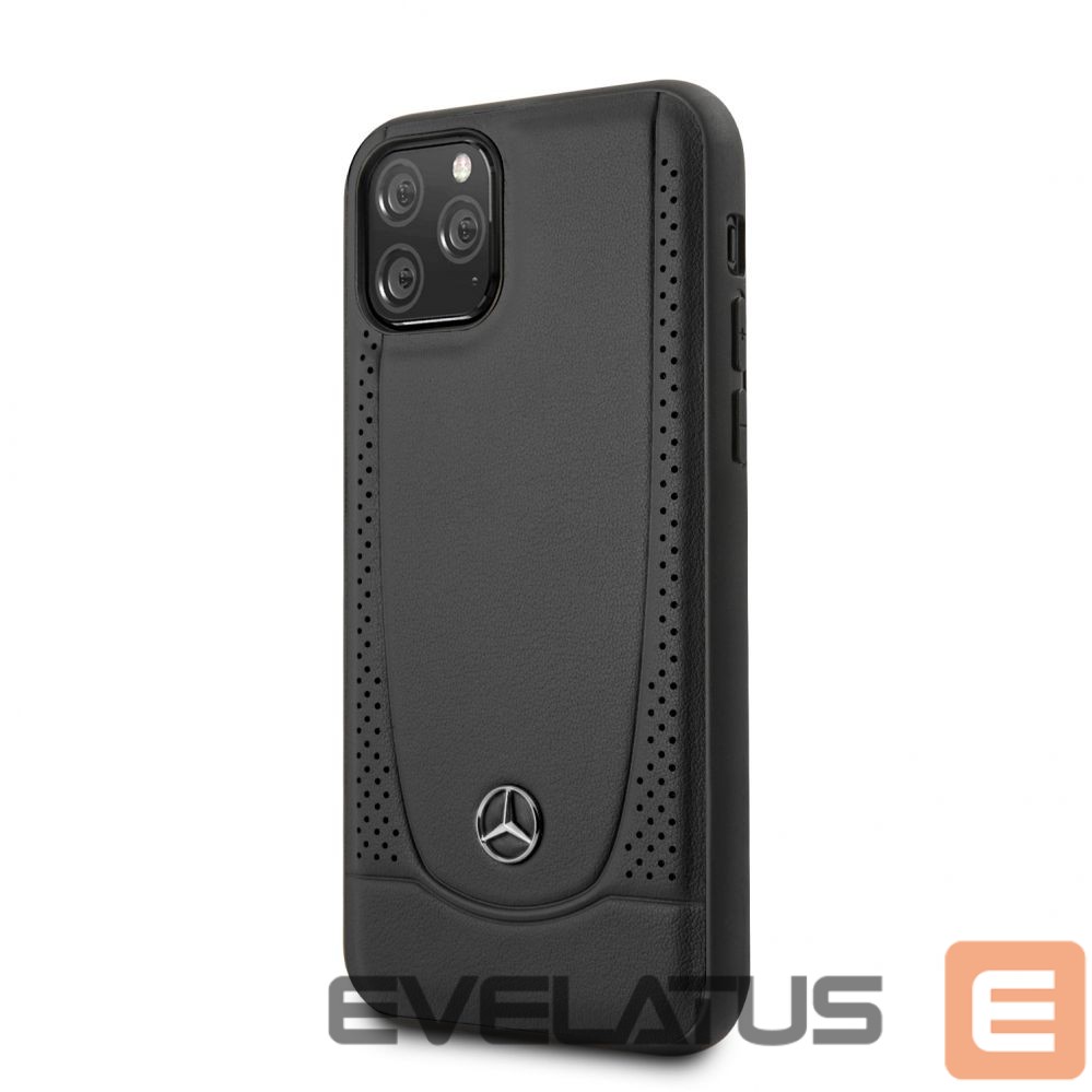 Back panel cover Mercedes-Benz Apple iPhone 11 Pro Leather Hardcase Perforation Black