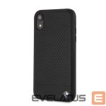 Back panel cover BMW Apple iPhone XR Perforated Leather Hardcase Black