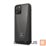 Back panel cover Mercedes-Benz Apple iPhone 11 Pro Hard Case Leather Carbon Fiber Black